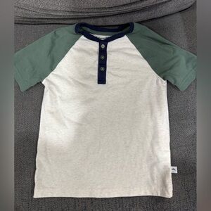 Tommy Bahama Kids Green and White Henley Shirt